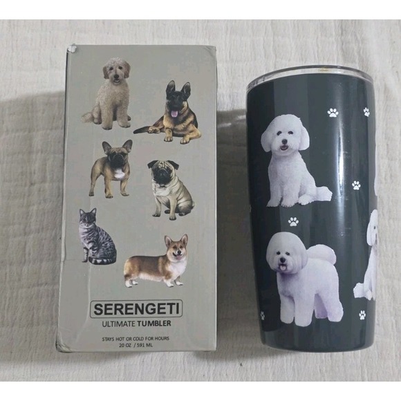 Other - New Serengeti Ultimate Tumbler Stainless Steel‎ Insulated Bichon Frise Dog Navy